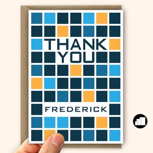 Tarjeta de agradecimiento personalizada para él, Tarjeta de agradecimiento grande de 3 tamaños, tarjeta de agradecimiento personalizada para regalo de maestro o entrenador