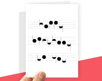 Printable Birthday Card, Happy Birthday to You, Music Notes. Digital file