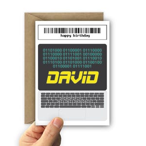Personalized Binary Code Birthday Card for Computer Nerds