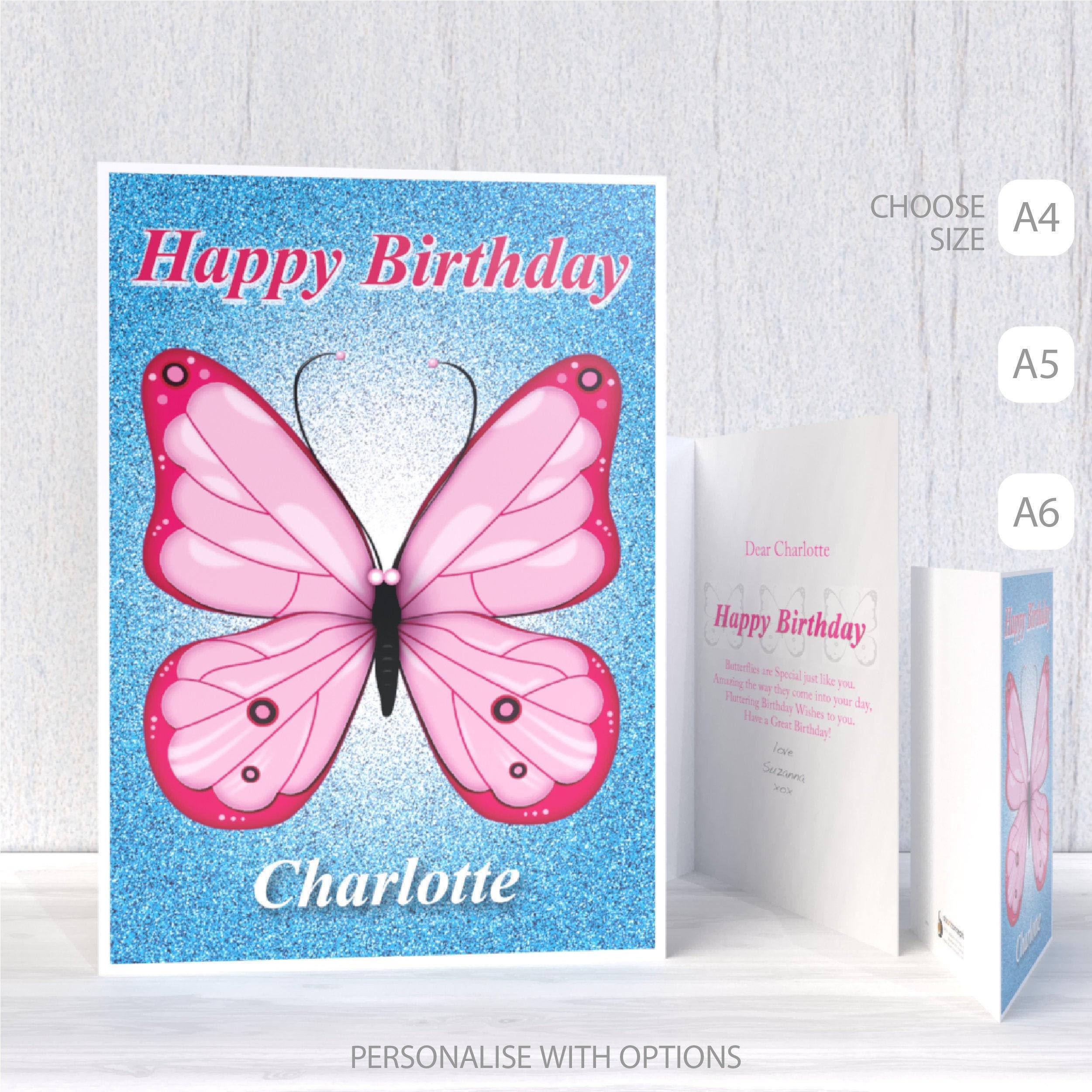 Maison Fetes Occasions Speciales Femelle Femme Joyeux Anniversaire Carte De Vœux Fleurs Papillons A Special Wish