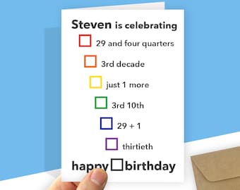Funny 30th Birthday Card for Him or Her - Avoiding 30 Personalised Wishes