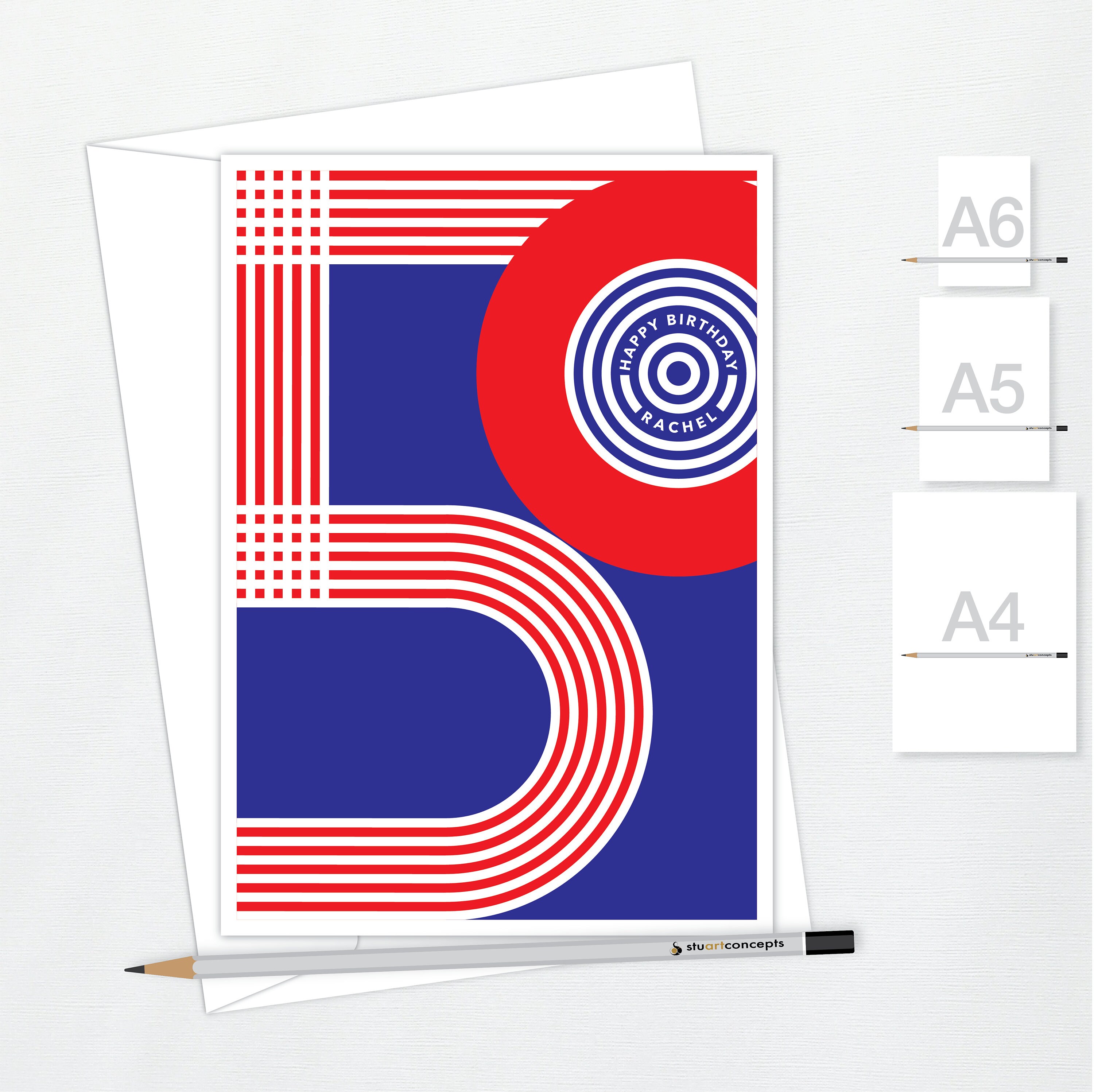 personalised 50th birthday card for her for him edit name