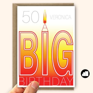 Une GRANDE carte d'anniversaire pour lui, pour elle, de n'importe quel NOM et ÂGE Grande carte d'anniversaire personnalisée Géante 20e 21e 50e 60e 70e 80e 90e 100e