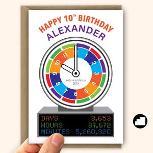 Carte de statistiques de temps personnalisée pour 10 ans, fils et fille