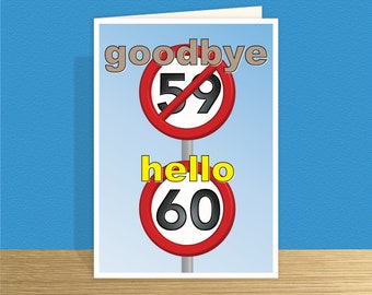 Funny 60th Birthday Card for him for her 60 birthday wishes card for dad mom relative or friend Add personalised message Large card option
