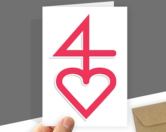 Rubin Karte Jubiläum Minimalist 40. Hochzeitsfeier für Ehepartner oder Eltern