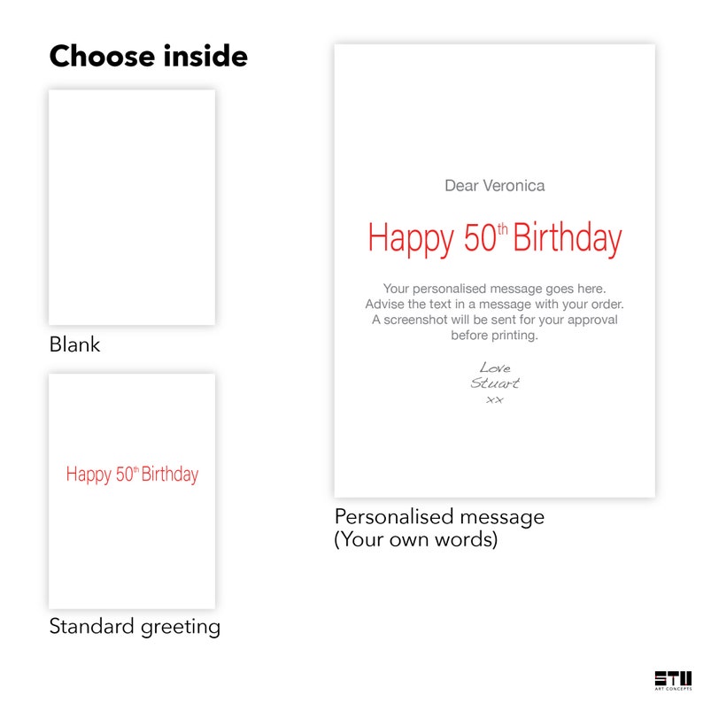 10th 20th 21st 30th 40th 50th 60th 70th 80th 90th 100th edit name /& age personalised birthday card A BIG Birthday Card for him for her