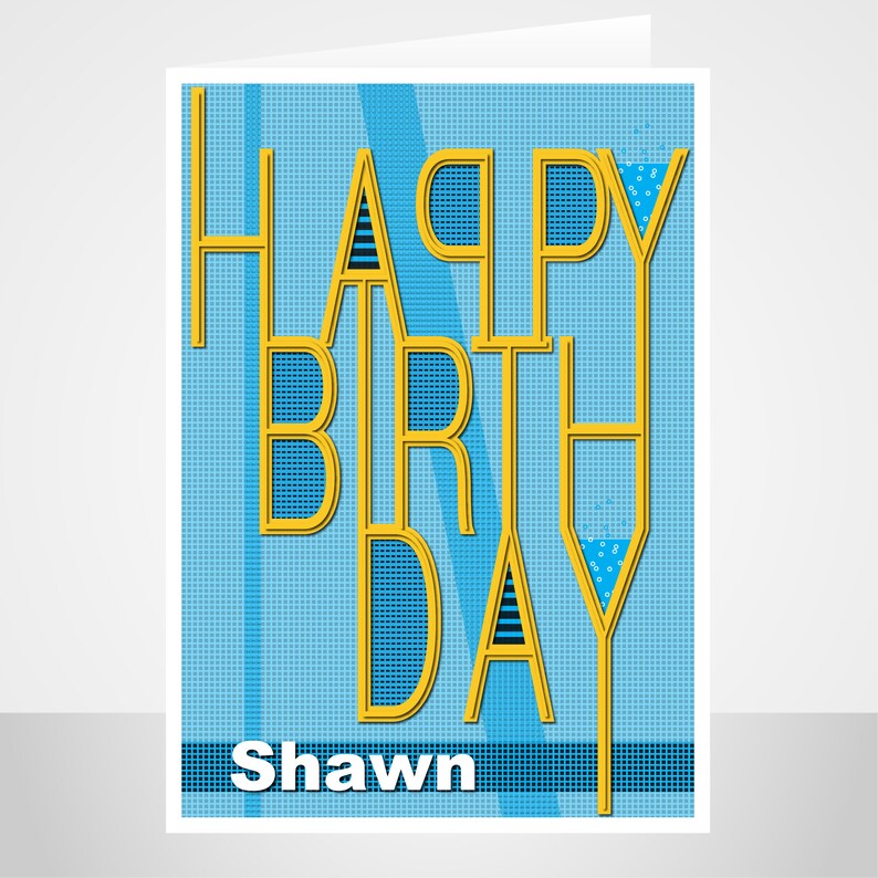 Edit name Happy Birthday card for son boy male birthday Etsy