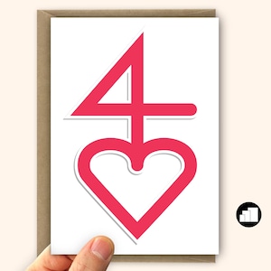 Cartão de aniversário de rubi, celebração minimalista de 40º casamento para cônjuge ou pais