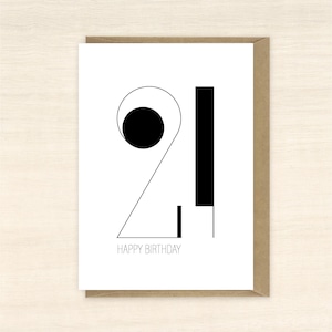 Minimal 21st birthday card for son or daughter minimalist 21