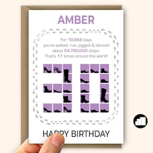 Funny 30th birthday card for her Shoe collection Personalised turning 30 card for wife sister daughter