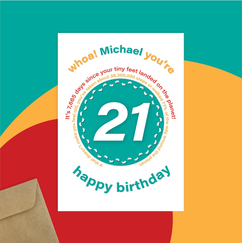 Funny 21st Birthday Card for Him or Her Unique Personalised - Etsy