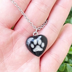 Cremation Ashes Jewelry, Pet Loss Gift, Dogs Paw Print necklace, Cremation Ashes Necklace, Memorial Ashes Jewelry, Pet Cremation Ashes