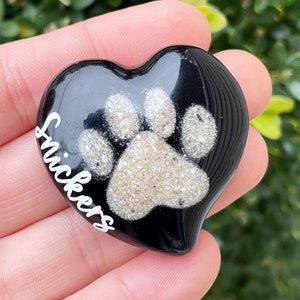 Pet Paw Print with Ashes, Cremation Ashes Keepsake, Dog Memorial, Cat Memorial Gift for Friend, Creamtion Keepsake for Kids Pet Loss