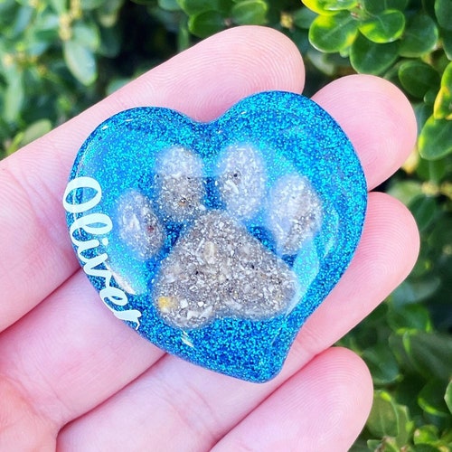 Cremation Ashes Keepsake Pet Paw Print With Ashes Dog Etsy