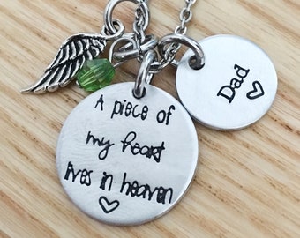 Memorial Necklace - Remembrance Necklace - Personalized Memorial Necklace - Remembrance Jewelry - In Memory Of Necklace - Grief Gift