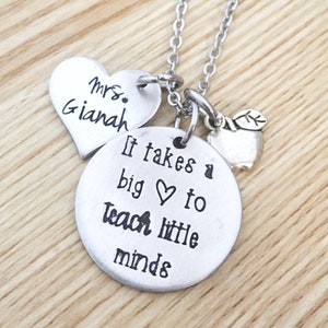 Teacher Necklace Gift, Gift for teacher, Personalized Teacher Gift, Kindergarten Teacher Gift, Preschool Teacher Gift, Teacher class gift