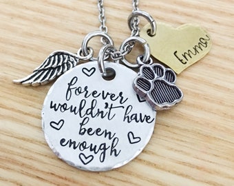 Pet Loss Memorial Necklace, Pet Memorial Jewelry, Sympathy Necklace for Pet Loss, Dog Personalized pet necklace, In loving memory paw print