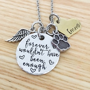 Pet Loss Memorial Necklace, Pet Memorial Jewelry, Sympathy Necklace for Pet Loss, Dog Personalized pet necklace, In loving memory paw print