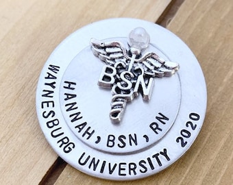 Registered Nurse Pin, Pinning Ceremony, Custom Stacked Nurse Pin, Personalized Nursing pin RN pinning ceremony, BSN pin for ceremony