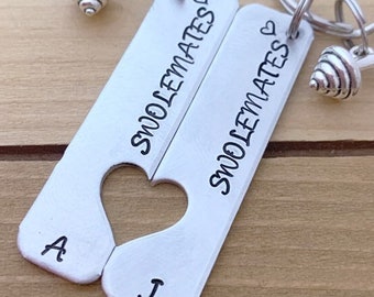 Swolemates keychain, Weight lifting keychain, Exercise keychain, anniversary gift, Fitiness keychain, Gym buddies, Hand stamped Keychains