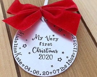 Babys first Christmas ornament, First Christmas Gift, Custom Christmas Ornament, my very first Christmas, personalized Christmas ornament