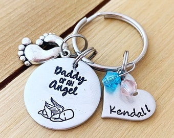 Daddy of an Angel, Infant Loss Gift, Fathers Day Gift, Memorial Keychain, Baby Loss Keychain, Miscarriage Remembrance, Infant Loss Jewelry