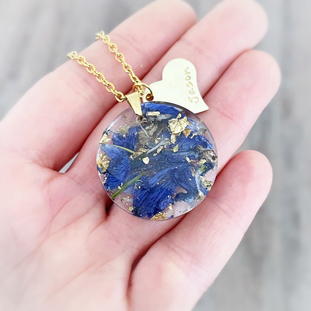 Casket Flowers Jewelry, Memorial Flower Necklace, Funeral Flower