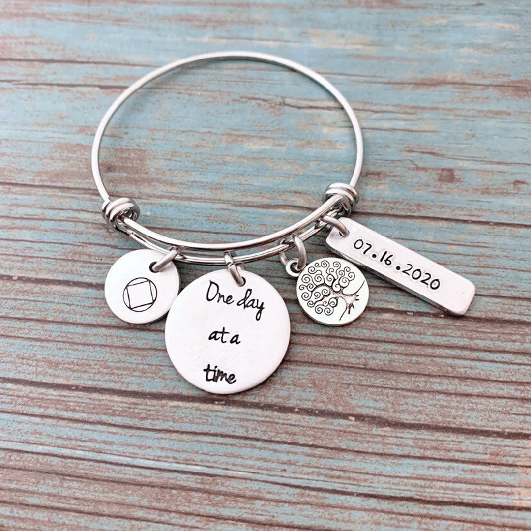 Sober Recovery Gifts Sobriety Bracelet Sober Anniversary Etsy