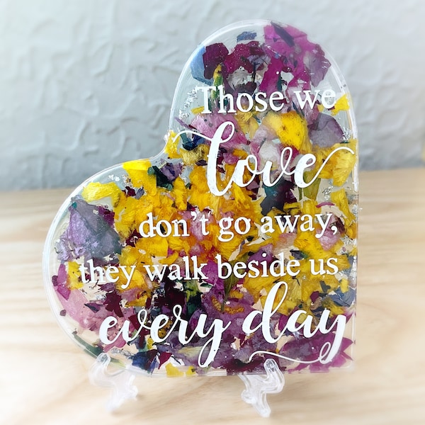 Funeral Flower Heart Keepsake Etsy