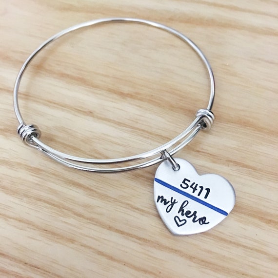 Kivosliviz Thin Blue Line Bracelet Deputy Wife Jewelry Police Officer Gift Police Wife Mom Brcelet