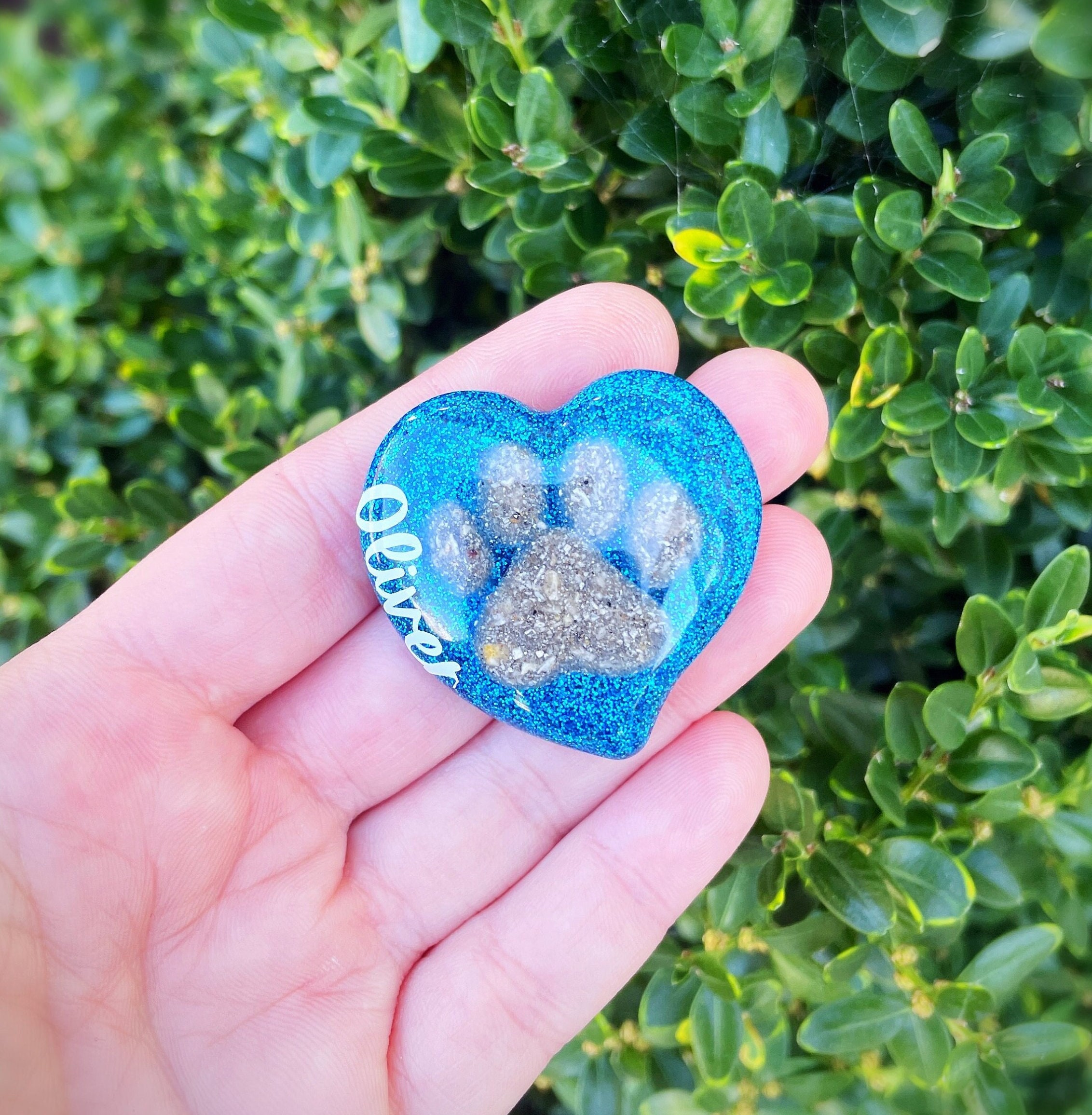 Cremation Ashes Keepsake, Pet Paw Print With Ashes, Dog Memorial