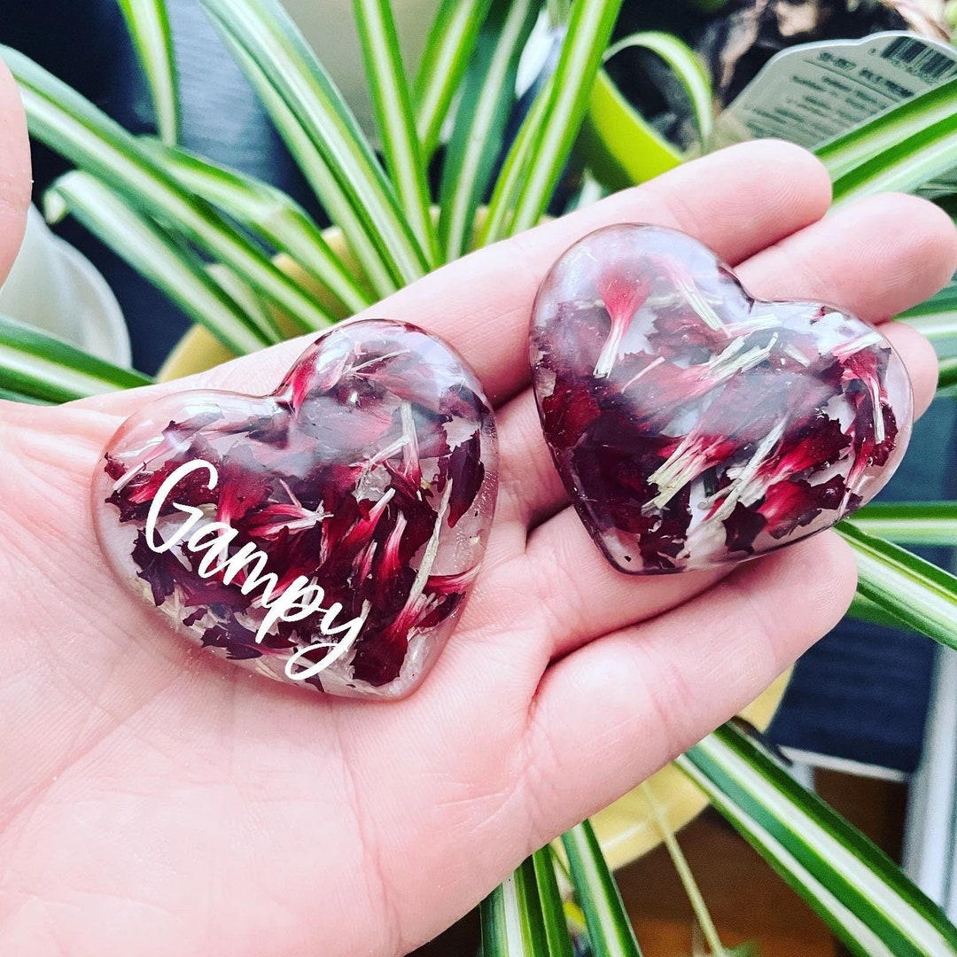 Memorial Gift, Funeral Flowers Memorial, Flower Keepsake, Heart Funeral