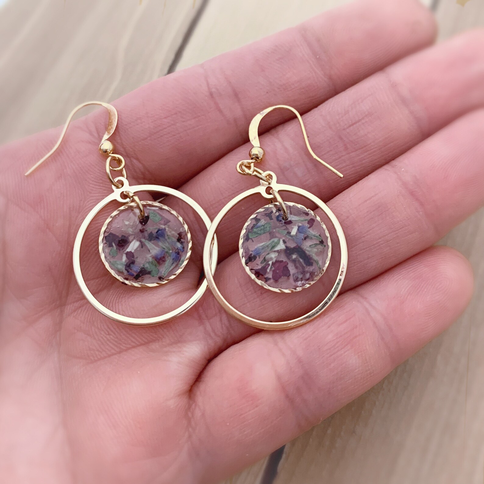 Funeral Flowers Jewelry Dried Flower Earrings Memorial Etsy