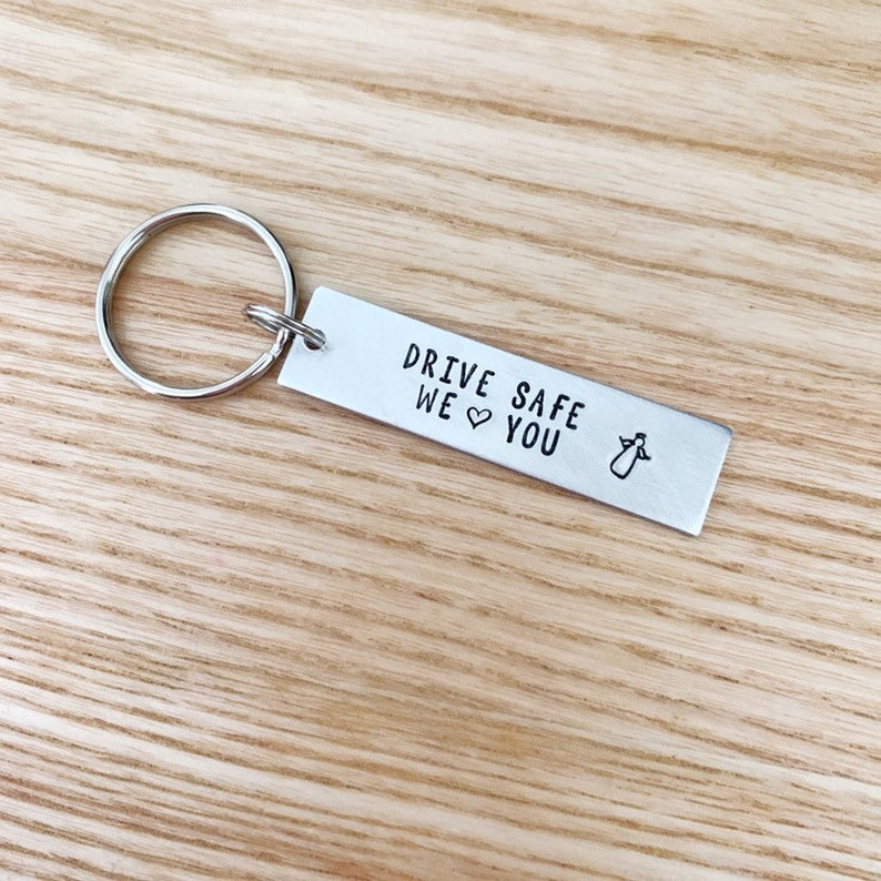 Drive Safe Keychain Be Safe Keychain Safe Driver Keychain Etsy