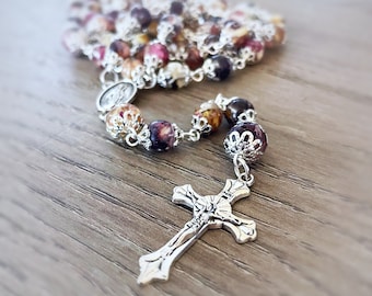 Memorial Rosary beads, communion gift, Rosary with flowers, Funeral flowers Rosary Beads, Memorial Gift, Funeral Flowers, Bereavement Gifts