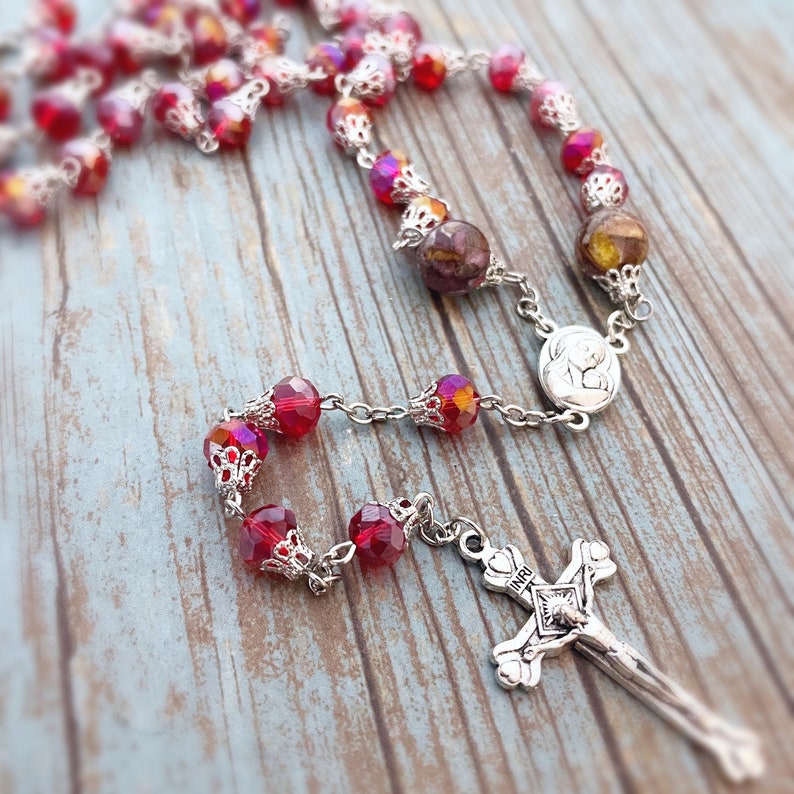 Funeral Flower Keepsake Rosary Beads Ornament With Dried Etsy