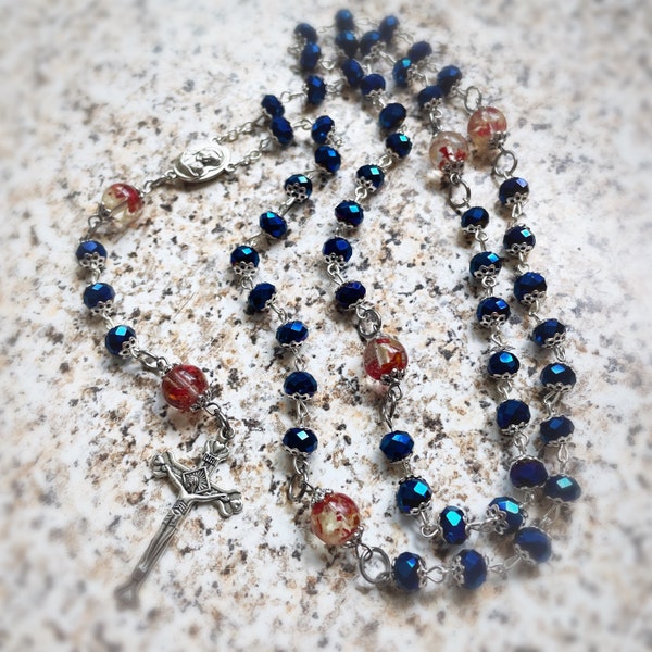 Rosary beads, Funeral flower keepsake, Ornament with Dried flower petals, Memorial Rosary, memorial beads, memorial jewelry, chaplet beads
