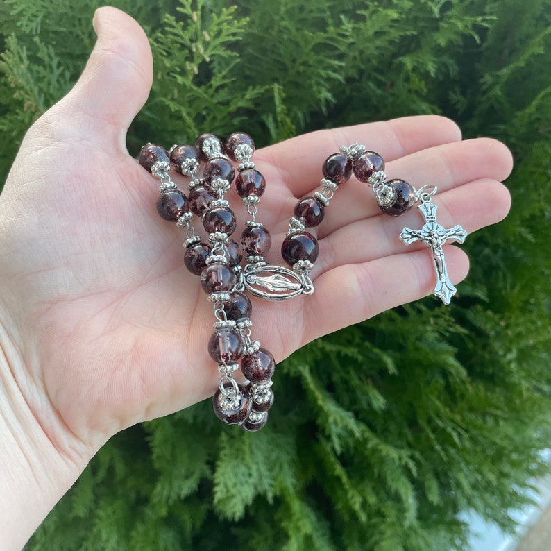 Rosary Beads Funeral Flower Keepsake Ornament With Dried Etsy