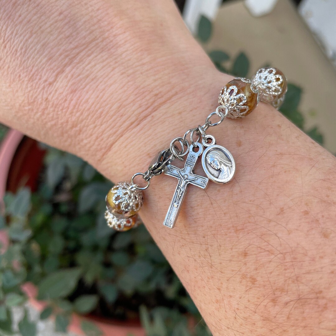 Funeral Wedding Flower Beaded Keepsake Bracelet, Real Flower Jewelry, Funeral Flower Memorial