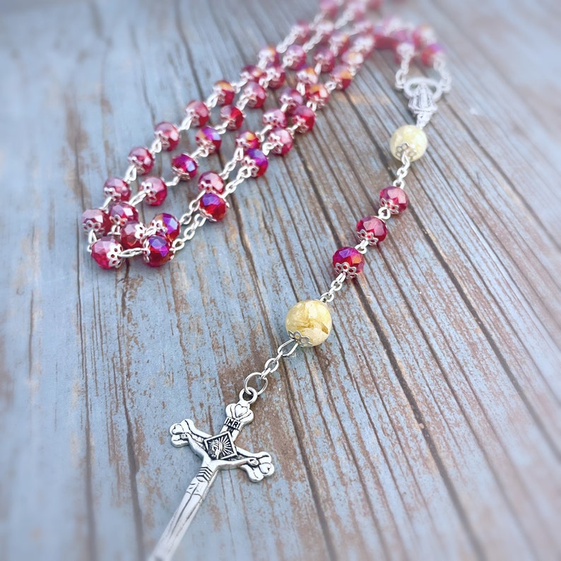 Funeral Flower Keepsake Rosary Beads Ornament With Dried Etsy