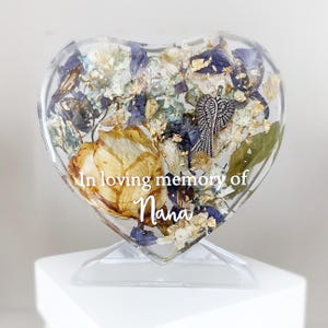 Funeral Flower Heart Keepsake - Memorial Gift