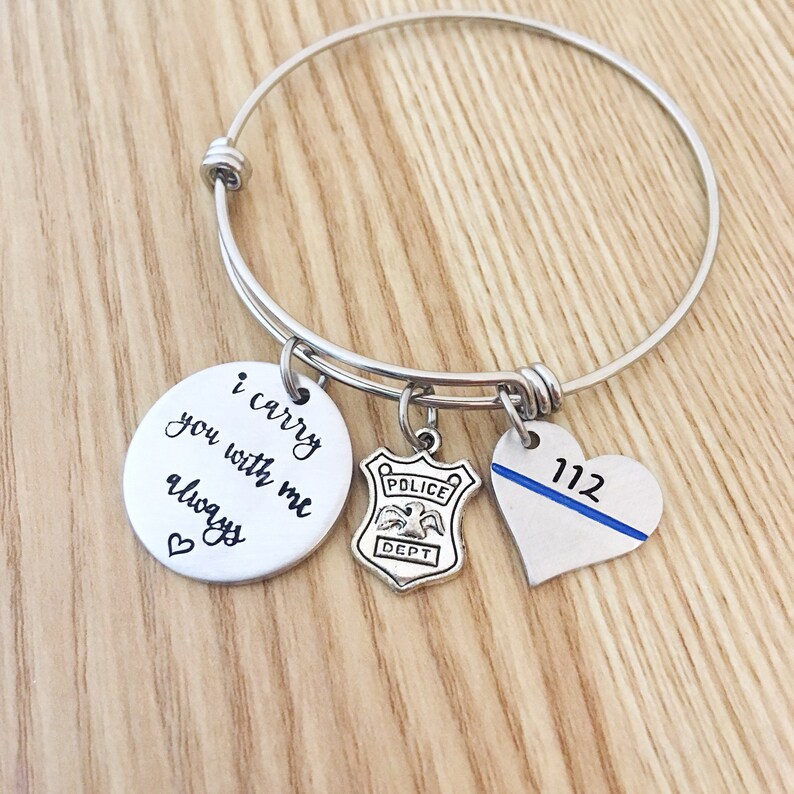 Thin Blue Line Jewelry/ Police Wife Jewelry/ Badge Number Etsy