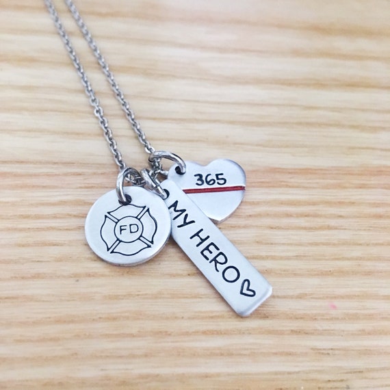 firefighter girlfriend necklace