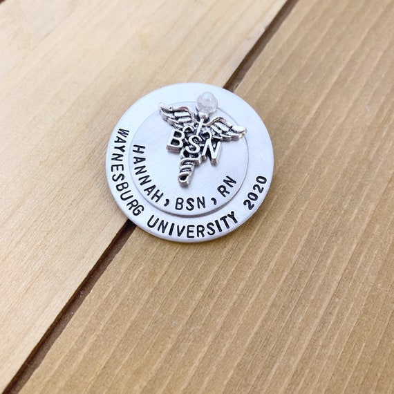 Registered Nurse Pin, Pinning Ceremony, Custom Stacked Nurse Pin, Personalized Nursing pin RN pinning ceremony, BSN pin for ceremony