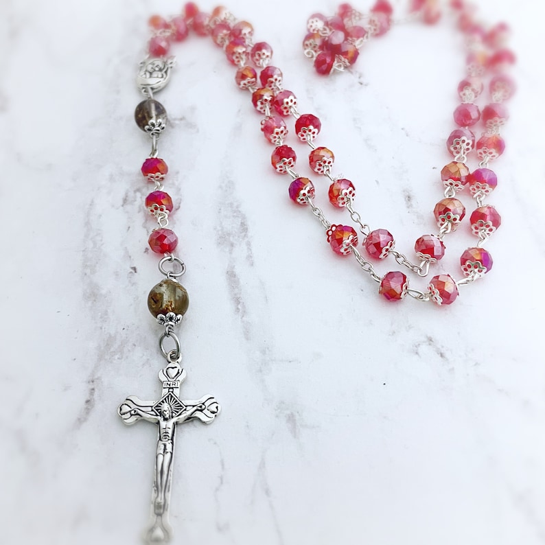 Funeral Flower Keepsake Rosary Beads Ornament With Dried Etsy