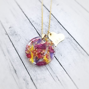 Wedding flower Jewelry, Anniversary Gift, Funeral Flower Jewelry, Funeral Flower Necklace, Memorial Flower Jewelry, Necklace with Flowers,