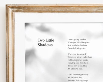 Two Little Shadows // Mother's Day Poem // Mother's Day Gift // Digital Download