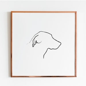 Custom Animal Silhouette Printable // Digital Download // Pet Portrait // Dog Mom // Mother's Day // Minimalist Line Art // Charcoal Sketch