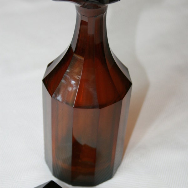 Vintage Antique Red Glass Bottle Decanter